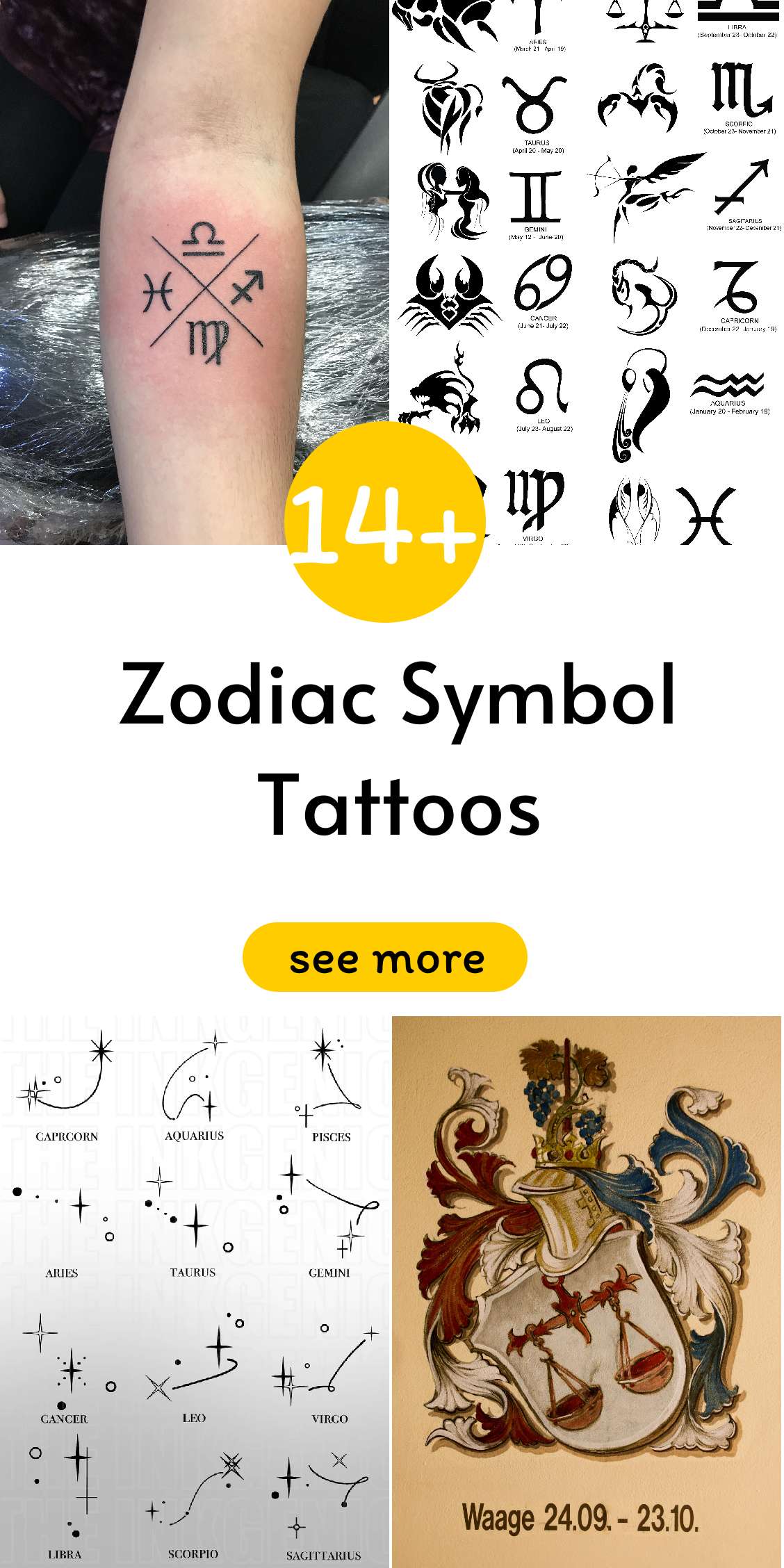 Top 14+ Zodiac Symbol Tattoos Creative Ideas For You